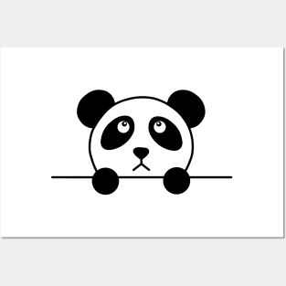 Cute Grumpy Panda Peekaboo Posters and Art